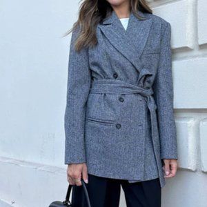WAT. THE BRAND Belted Blazer - Grey